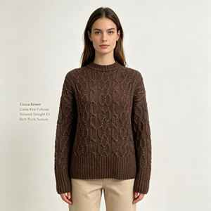 Suéter de Punto Grueso para Mujer, Manga Larga, Color Gris, de Alta Calidad, Personalizado OEM y ODM, Venta al Por Mayor, Estilo Casual, Marca Ulla - Product Image 6