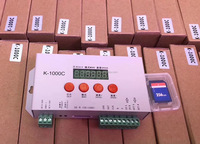 Kontroler LED Terprogram K1000C Kontrol DMX512 Addressable Single Double-wire IC WS2811 2812 2048 Piksel Kontroler Kartu SD