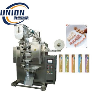 Machine d'emballage verticale automatique à trois soudures latérales haute vitesse pour aliments et collations pour chatons, équipement d'emballage d'<span class=keywords><strong>occasion</strong></span> - Product Image 1