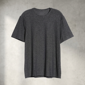 Camiseta Estampada para Hombre Heather Black, Corte Regular, Manga Corta, Cuello Redondo, 100% Algodón Jersey, Frente Liso, Transpirable, Estilo Casual Urbano - Product Image 3