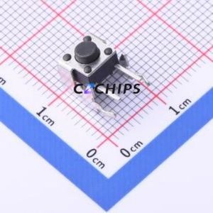 KAN0631-0501B Tactile Switch Through hole Component (THT) Switch Single Pole Single Throw Round Button Right Angle Insert 7.4mm - Product Image 1