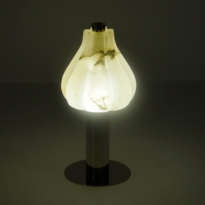 Jia Wenjun Minimalist Modern Table <b>Lamp</b> Natural Marble <b>Touch</b> Control Cordless LED Night Light <b>Bedside</b> Ambient Lighting - Product Image 3