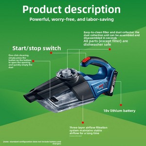 <span class=keywords><strong>Aspirateur</strong></span> <span class=keywords><strong>sans</strong></span> <span class=keywords><strong>fil</strong></span> multifonction rechargeable Bosch au lithium-ion, pour la maison et la voiture, 18V-1 - Product Image 2