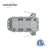 Approuvé ETL 68 Cu.in. Boîtier électrique 3 modules neuf, en PVC gris, pour prises/interrupteurs, avec clous intégrés, pour installation résidentielle