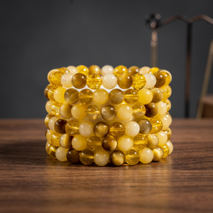 Wholesale Fashion SOLAR PLEXUS <b>Chakra</b> 8mm Heart-Shaped Beaded Crystal <b>Bracelet</b> Classic Style Multi-color Jewelry Meditation - Product Image 3