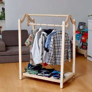 202407 Dressing Up Rail Placard Enfants <span class=keywords><strong>Porte</strong></span>-<span class=keywords><strong>Manteau</strong></span> <span class=keywords><strong>Montessori</strong></span> En Bois Enfants Vêtements Rack Élégant et Fonctionnel Toddler Garde-robe - Product Image 6