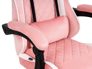 <strong>UK</strong> Premium Racer <strong>Cheap</strong> Sporty <strong>Office</strong> Computer <strong>Chair</strong> Stylish Diamond Stitching Pro Pink White Swivel Gaming <strong>Chair</strong> with Footrest - Product Image 3