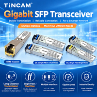 Module SFP TINCAM 1.25G SFP SMF MMF en cuivre RJ45, transceiver optique Gigabit, transmission 20km 180km 1310nm/1550nm pour FTTH