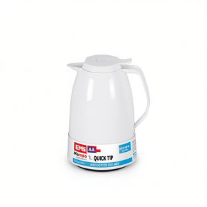 Jarra de Plástico Aislada al Vacío Mambo Quick Tip de 1L con Tapa, Aislamiento Térmico de 12-24 Horas, Blanco Brillante - Product Image 2