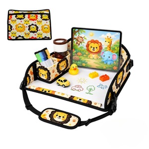 Plateau pour enfant pour voiture, 38x30x15,5 cm, pliable, en tissu Oxford, table de rangement pour siège arrière pour enfants avec porte-gobelet et trousse à crayons - Product Image 1