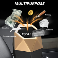 Poubelle de voiture miniature en plastique anti-fuite en forme de diamant avec couvercle, logo personnalisé, 1-3L, poubelle de véhicule portable de luxe résistante aux fuites