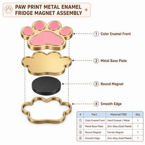 Ensemble d'aimants de réfrigérateur en émail et en métal corail brun, motifs Kawaii : Pain grillé, Tasse de café latte souriante, Thé au lait petit-déjeuner - Product Image 4