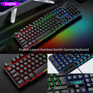 Teclado con cable de color TF810, ratón, auriculares y almohadilla combinados, juego de ratón con teclado brillante para juegos <span class=keywords><strong>USB</strong></span> de alta calidad - Product Image 4