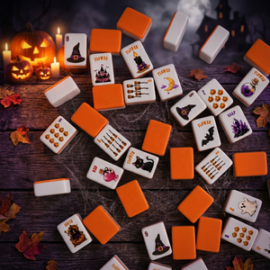 Mahjong de luxe américain, 160 tuiles en plastique vert pomme, jeu pour 4 joueurs, divertissement familial, Halloween - Product Image 2