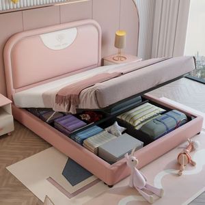 <span class=keywords><strong>Cama</strong></span> Infantil de Cuero Sintético de Primera Calidad con Cabecera Tapizada con Temática de Princesa y Príncipe, Tamaños Individual, Matrimonial y Queen - Product Image 4