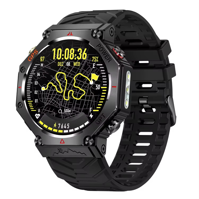 Luxury KC91 Outdoor Sport Smart Watch with Flashlight 3ATM Waterproof 1.39inch GPT Health Monitoring Men Smart Watch With GPS