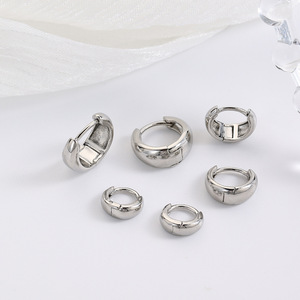 Teardrop Shape <b>Huggie</b> Earrings Gold Copper Alloy Small Medium Large Set Fashion Drop Earrings - Product Image 3