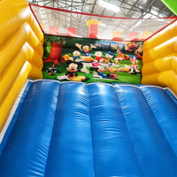 Château gonflable de dessin animé en PVC 10x5x5M pour usage intérieur/extérieur, logo personnalisé, couleur, thème parc d'attractions, jeux pour enfants JIALE