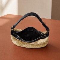 Tas Selempang Anyaman Jerami yang Sedang Tren, Grosir, OEM Custom Tas Pantai Musim Panas Mewah, Tas Tangan Bawah Lengan, Harga Pemasok Grosir Pabrik