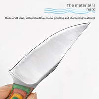 Couteau à lame fixe pleine longueur avec manche en bois coloré, style mongol, pour utilisation extérieure, camping, découpe de viande et de fruits, directement de l'usine