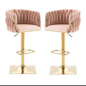 Chaises de bar K, luxe, base ronde, pivotantes, hydrauliques, réglables en hauteur, chaises de bar hautes - Product Image 3