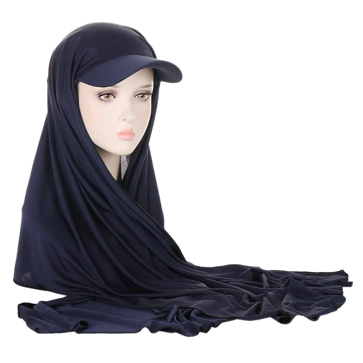 Moda al por mayor turbante verano deportes sombrero bufandas musulmán Hijab mujer gorra de béisbol con Hijab