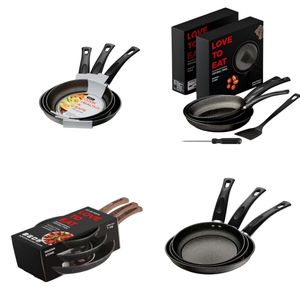 Juego de Sartenes <span class=keywords><strong>Samba</strong></span> <span class=keywords><strong>Classic</strong></span> de Acero al Carbono (5 Piezas) 22+24+28cm para Gas e Inducción Incluye Espátula de Nailon y Destornillador - Product Image 4