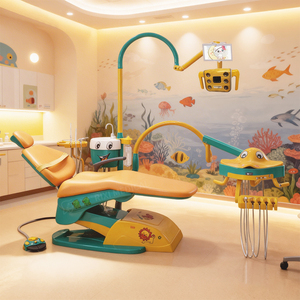 Sillón Dental Infantil y Accesorios Completos Portátiles con Escupidera de Cerámica y Cuero Sintético - Product Image 4