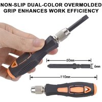 Set Mata Obeng Torx 9-in-1 802 Shank dengan Gagang Pengunci Otomatis Lepas Cepat dan Mata Obeng Allen Metrik Berlapis Fosfat Hitam DIY OEM