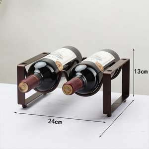 Porte-vin Table Top fer métal fil unique bouteille porte-étagères à vin - Product Image 1