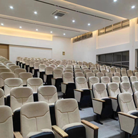 Chaise d'auditorium pliante télescopique moderne avec tablette d'écriture Mobilier de théâtre commercial Matériau en tissu