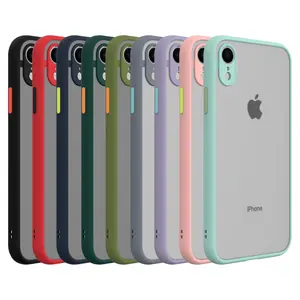 Điện Thoại Di Động Trường Hợp Nhà Cung Cấp Matte Translucent Lại Bìa TPU PC Điện Thoại Etui Coque Cho Apple iPhone XR 11 Pro Max XS X 8 Cộng Với SE