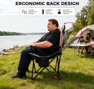<span class=keywords><strong>Chaise</strong></span> de camping chauffante pliable robuste <span class=keywords><strong>pour</strong></span> l'extérieur, <span class=keywords><strong>chaise</strong></span> de jardin chauffante avec porte-gobelet et poche latérale - Product Image 4