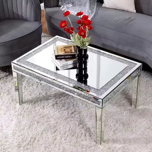 Modern Furniture Crystals Triangle <strong>Sides</strong> Shimmer <strong>Silver</strong> Glass Coffee <strong>Table</strong> Living Room Center <strong>Table</strong> for Home Hotel Furniture - Product Image 6