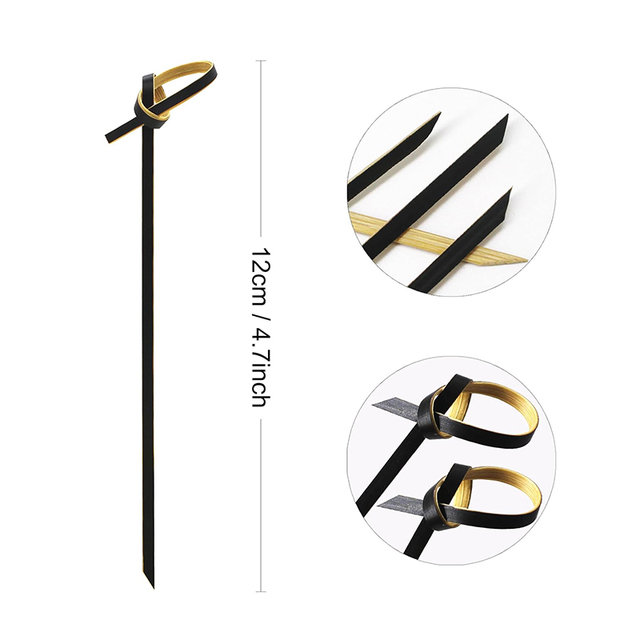 Eco-friendly Premium Bamboo Flower Knot Skewers for fruit and appetizer presentation