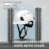 Casque de sécurité industriel CE EN397 avec visière en HDPE ABS, 6 points de suspension, type cercle à fentes, pour les travailleurs du bâtiment