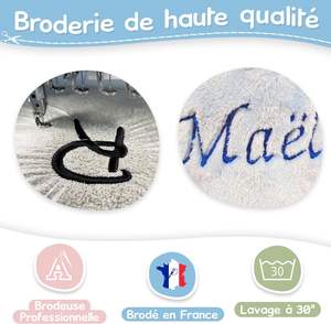 KDO MAGIC Peluche <span class=keywords><strong>Lapin</strong></span> Personnalisée avec <span class=keywords><strong>Prénom</strong></span> Unisexe Bébé Enfants Anniversaires Baptêmes (Bleu) Super Doux en Polyester - Product Image 2