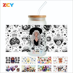 <strong>Love</strong> Heart Horror Cartoon Halloween Design UV for DTF Cup Wrap 16oz Libby <strong>Glass</strong> <strong>Bottle</strong> Mugs Waterproof Washable Cold Transfer - Product Image 5