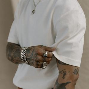 Camiseta de Algodón Orgánico de 300 g/m², Diseño de Una Pieza con Hombros Caídos, Corte Holgado, para Verano, Venta al Por Mayor - Product Image 2