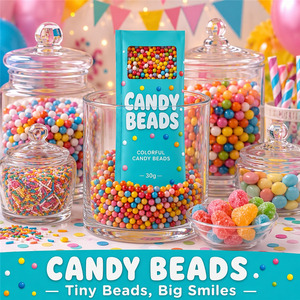 Bolsas de Mylar con Cierre de Tres Lados para Caramelos Pequeños, Bolsas Planas con Ventana, Ligeras, para Envasar Dulces, Chispas y Golosinas - Product Image 6