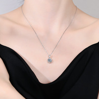 Collier en argent sterling S925 avec moissanite pour femme, pendentif bulle classique 1CT/2CT/3CT couleur D, chaîne câble 4 griffes 2g, bijoux