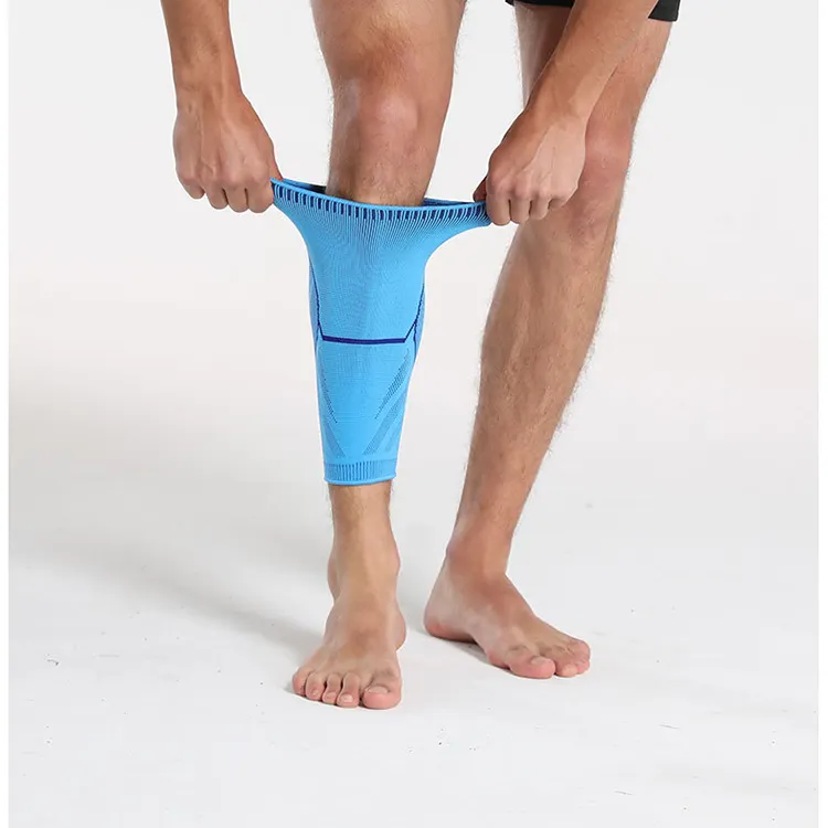 Спортивный вязаный эластичный Фиксатор голени для фитнеса, компрессионный фиксатор для ног, нейлоновый полноразмерный эластичный Фиксатор голени, защита голени