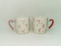 Tasse à café ou à thé en céramique avec logo personnalisé, motif papillon et poignée en forme de cœur, émaillée, prix d'usine, vente chaude en gros