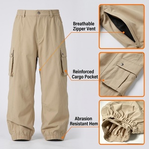 Pantaloni da <span class=keywords><strong>Sci</strong></span> Cargo AQTQ da Uomo, Vestibilità Ampia, Vita Elastica, Stile Casual e Streetwear, Pantaloni Larghi per Snowboard e Attività all'Aperto - Product Image 4