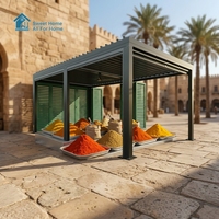 Sweet Home Umweltfreundliche Bioklimatische Aluminium-Pergola für den Außenbereich mit Motorisiertem Verstellbarem Dach, Wasserdichter Überdachung und Natürlichen Schatten