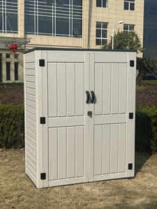 Gabinete de almacenamiento al aire libre Cobertizo de almacenamiento vertical Cobertizo de almacenamiento al aire libre de resina Muebles de <span class=keywords><strong>patio</strong></span> - Product Image 4