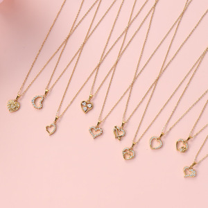 <span class=keywords><strong>Collier</strong></span> pendentif cœur plaqué or 18 carats, <span class=keywords><strong>collier</strong></span> superposé en acier inoxydable avec CZ <span class=keywords><strong>pour</strong></span> femmes, bijoux tendance, cadeau <span class=keywords><strong>pour</strong></span> la Saint-Valentin - Product Image 3