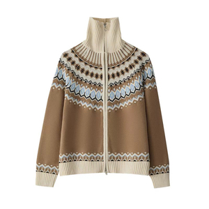 <span class=keywords><strong>Cardigan</strong></span> Invernale da <span class=keywords><strong>Donna</strong></span> Casual Vintage con Colletto a Risvolto, <span class=keywords><strong>Zip</strong></span>, Anti-Pilling, in Poliestere/Cotone, Manica Lunga - Product Image 5