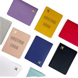 Cartera para Tarjetas de Visita con Logotipo Personalizado, Funda para Pasaporte de Viaje, Porta Documentos de Identidad y Pasaporte de Cuero PU Impermeable con Estuche para Tarjetas de Crédito - Product Image 1