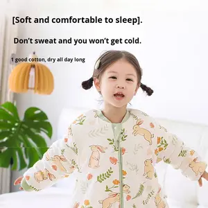 Saco de Dormir de Algodón para Bebé, Unisex, con Piernas Separadas, Cierre de Cremallera, Diseño de Dibujos Animados, Anti-Patadas, Lavable a Máquina, para Invierno - Product Image 3